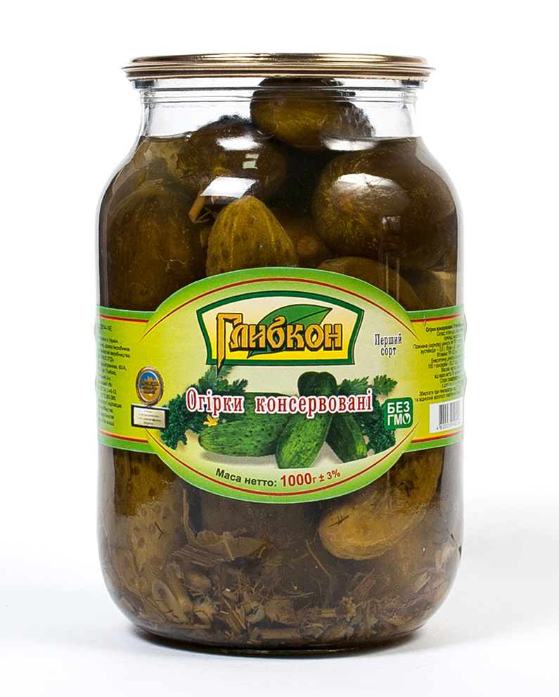 Огірки консервовані Глибкон з оцтом 3000г